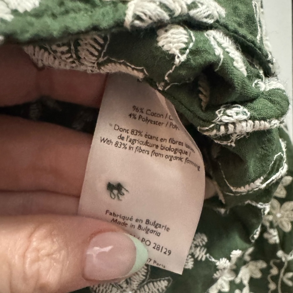 Sezane Green Floral Embroidered Button-Up Blouse - Picture 6 of 6